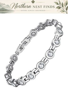 Titanium Steel Magnetic Bracelet 3500 Gauss Adjustable